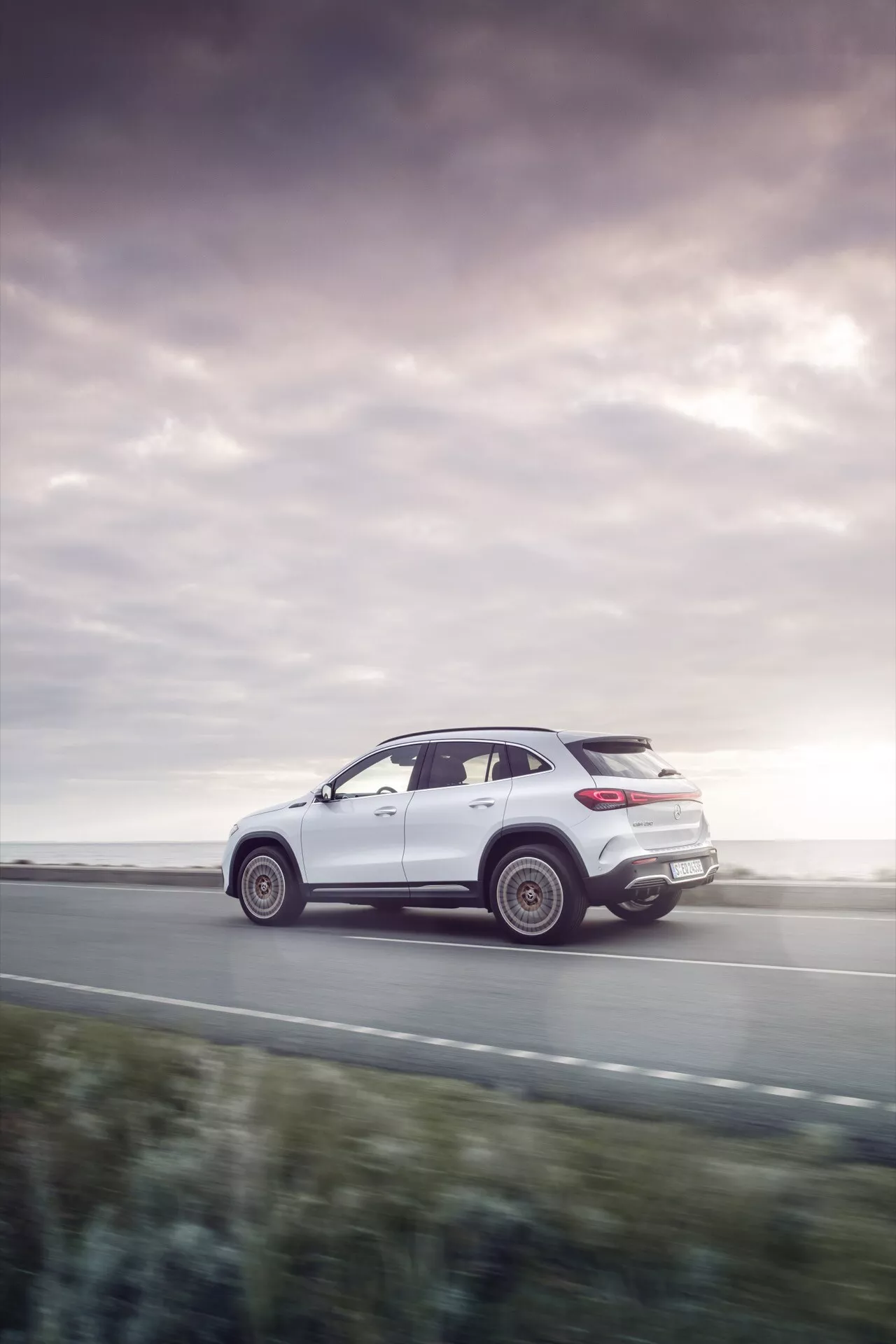 2021 Mercedes-Benz EQA 243 in sleek silver showcasing its streamlined design and innovative electric technology