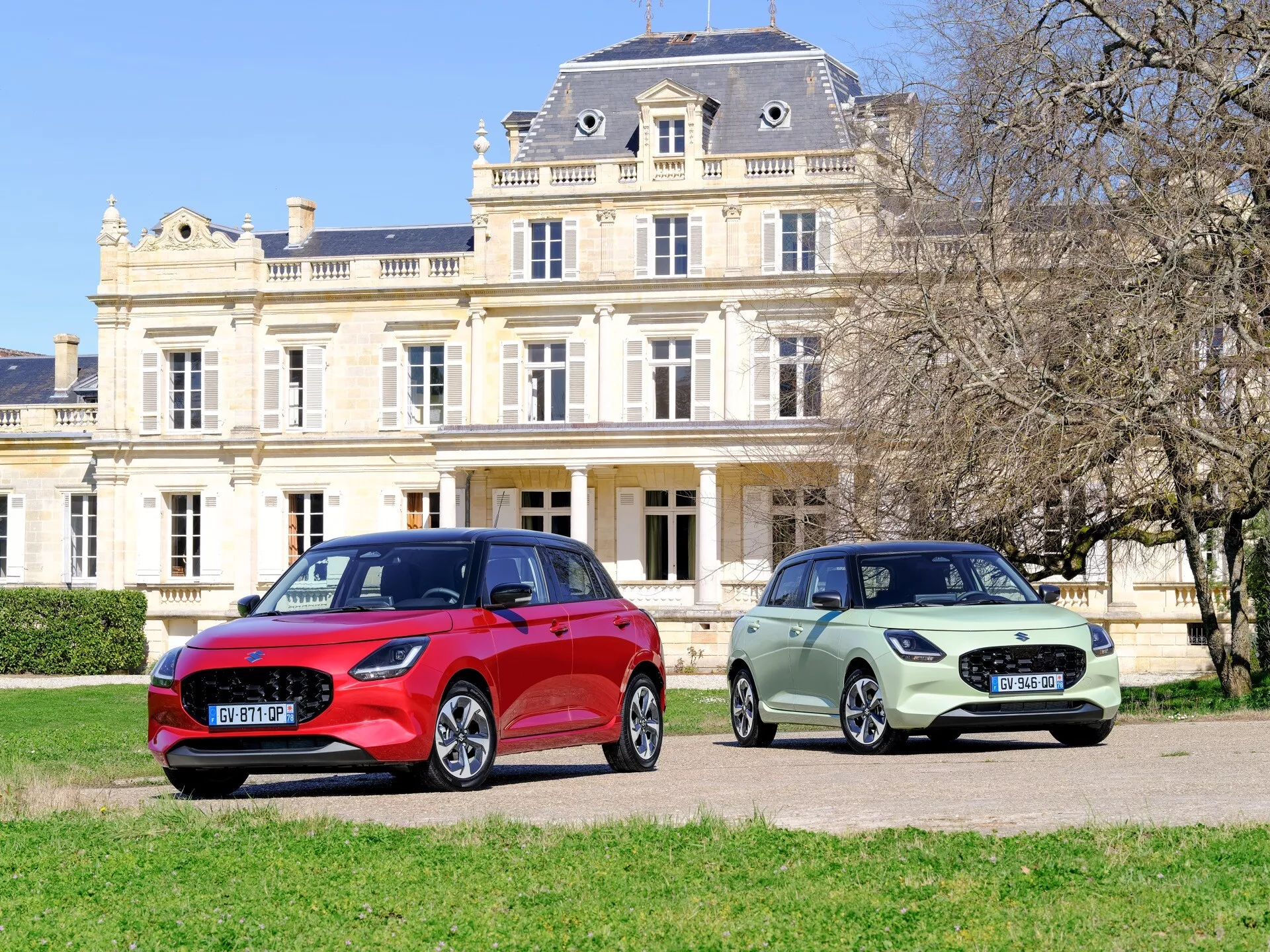 2024 Suzuki Swift 7th Generation model in vibrant red color, showcasing sleek design and advanced technological features